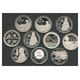 10- Mixed Proof Silver Washington Quarters