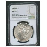1889-S Morgan Silver Dollar NGC MS 62
