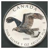 2017 Canada $5 Bald Eagle .999 Silver Rd 1 ozt