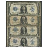 4- 1923 $1 Silver Certificates Blue Seal FR-237