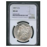 1897-S Morgan Silver Dollar NGC MS 64