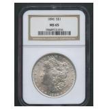 1896 Morgan Silver Dollar NGC MS 65