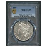 1897 Morgan Silver Dollar PCGS MS 65