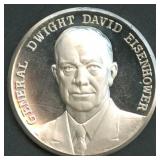 Dwight Eisenhower PF .999 Silver Medal 0.79 ozt