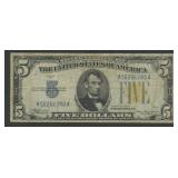1934A $5 Silver Certificate No Africa FR-2307