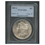 1887-S Morgan Silver Dollar PCGS MS63