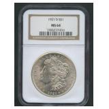 1921-D Morgan Silver Dollar NGC MS 64