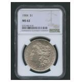 1904 Morgan Silver Dollar NGC MS 62