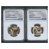 2- 2019-S PF Dollars Polio Vaccine NGC Graded