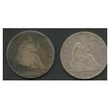 1875 and 1876 Liberty Seated Half Dollars