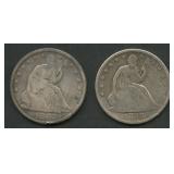 1847 and 1856-O Liberty Seated Half Dollars