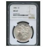 1886 Morgan Silver Dollar NGC MS 67