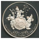 Disney World Golden Ears 999 Silver Round 1 ozt
