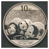 2013 China 10Yn Panda .999 Silver Round 1ozt