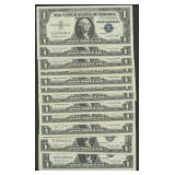 15- Mixed 1957 $1 Silver Certificates Blue Seals