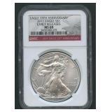 2011 ASE Silver Eagle 25th Anniv NGC MS 69