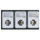3- Mixed Proof Jefferson Nickels NGC Graded