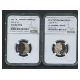 2- 2020-W Proof Jefferson Nickels NGC Graded