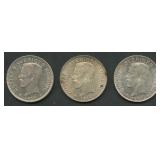 (1.44 ozt TW) 3- Mixed Sweden 2 Kronas .800 Silver