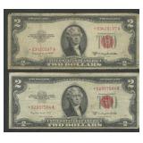 2- 1953B $2 Legal Tender STAR Notes FR-1511*