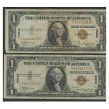 2- 1935A $1 Silver Certificates Hawaii FR-2300