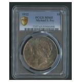1922 Peace Silver Dollar PCGS MS 65