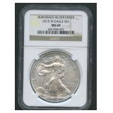 2015 ASE Burnished Silver Eagle NGC MS 69