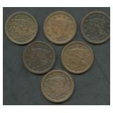 6- 1849 Braided Hair Large Cents