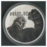 2019 Incredible Hulk 1ozt Silver Round Proof