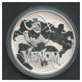 2020 Venom Spider-Man 1ozt Silver Round Proof