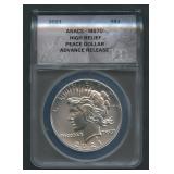 2021 Peace Silver Dollar High Relief ANACS MS70