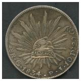 1834 Mexico 8 Re Cap & Rays .903 Silver 27.07g
