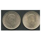 (0.90 ozt TW) 2- Mixed Sweden 2 Kron .400 Silver