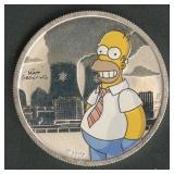 2020 1/2ozt Silver Simpsons Colorized Round
