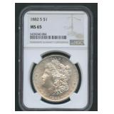 1882-S Morgan Silver Dollar NGC MS 65