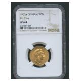1900A Germany 20M Marks NGC MS64 Prussia