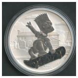 2020 1ozt Silver Bart Simpson Proof Round