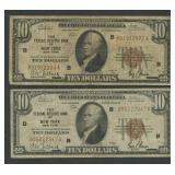 2- 1929 $10 Federal Res Bank Notes FR-1860B