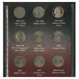 100 Years of American Nickels Display
