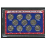 World War II Silver Nickel Set Display