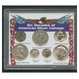 Six Decades of American Silver Coinage Display