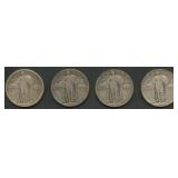 4- Mixed 1918 and 1920 Standing Liberty Quarters