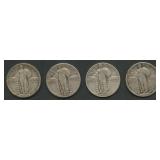 4- Mixed Standing Liberty Quarters