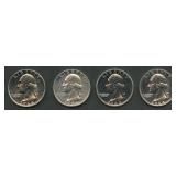 4- Mixed Proof Washington Quarters 1956-1964