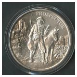 1ozt Silver Prospector Embossed Round