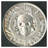2ozt Pirateer Embossed Silver Round