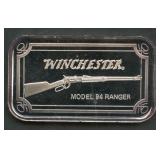 Winchester Rifle .999 Silver Bar 1 ozt