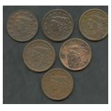 6- 1838 Coronet Head Large Cents