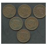 6- 1848 Braided Hair Large Cents