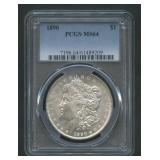 1890 Morgan Silver Dollar PCGS MS 64